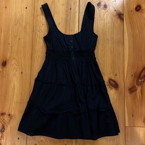 UO Hailey Tiered Mini Dress in Navy Blue